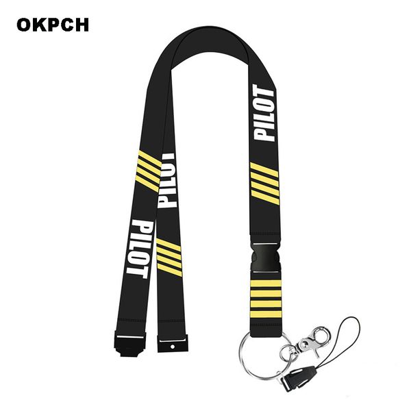 

fashionable motorcycle key holder chains 4 stripe pilot embroidery key tag aviation gift for friends jewelry, Silver