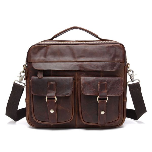 

genuine leather vintage men briefcases handbags crazy horse leather shoulder bag for male business messenger bag man's bags