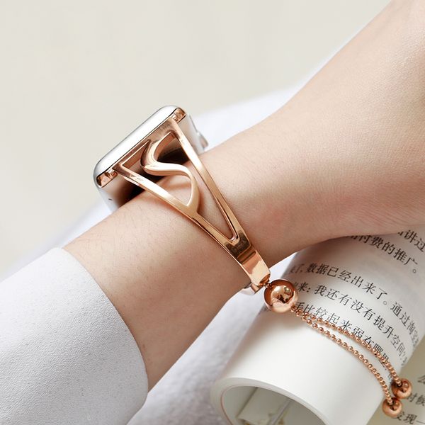 

luxury jewelry bracelet 38mm 42mm women stainless steel replacement watchband strap band 1 2 3, Black;brown