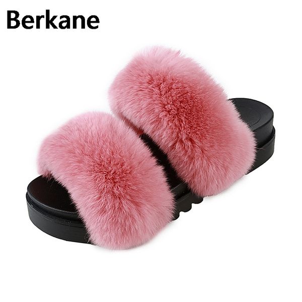 

fur furry slide sweet ostrich feathers 2018 spring beach female sandals flip flops women home slippers fashion indoor soft hot, Black