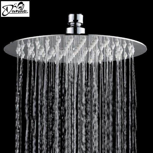 

modern stainless steel 8 inch head shower wall mounted ultrathin round chrome finish bathroom shower head