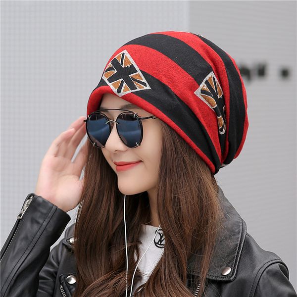 

cool beanies slouch skull cap for women men long baggy hip-hop cap winter summer hat printed head