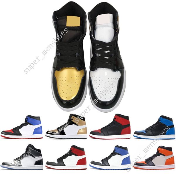

1s og 1 3 mens basketball shoes homage to home banned bred toe chicago royal storm blue shattered backboard fragment men sports sneakers