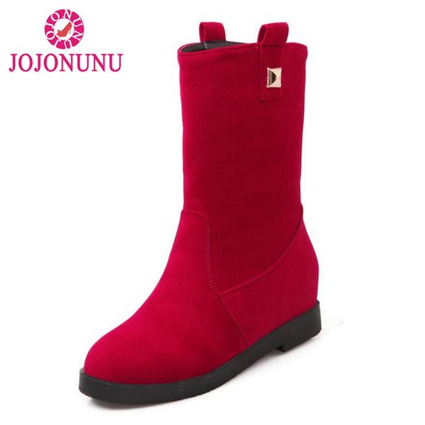 

jojonunu size 34-43 women half short boots thick fur women shoes short boots round toe fashion simple shoes ladies footwear, Black