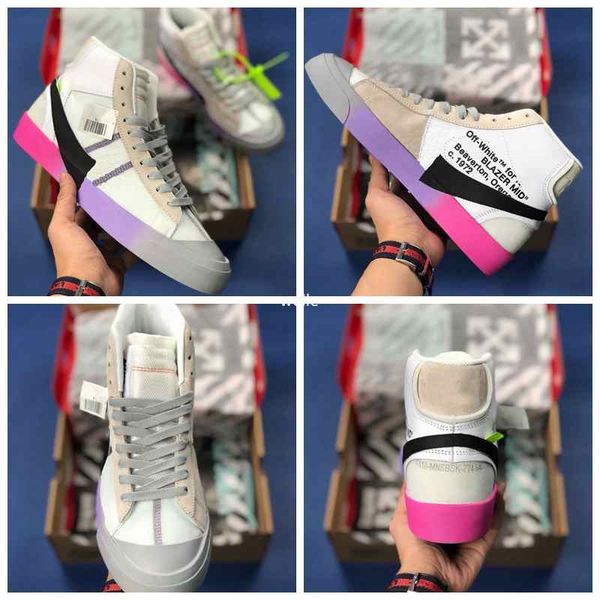 

2018 serena williams the 10 brand off mid blazers the queen 2.0 pink purple rainbow mens womens running shoes sport designer sneakers, White;red
