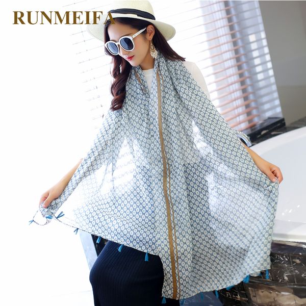 

runmeifa] 2017 women scarf fashion design with cotton tassel large scarf shawl size 150*180cm, Blue;gray