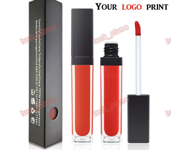 27 Farben ohne Logo Lipgloss, quadratische Tube, antihaftbeschichteter Becher, langlebiger, matter Lipgloss im Black-Box-Stil, willkommene OEM-Bestellung