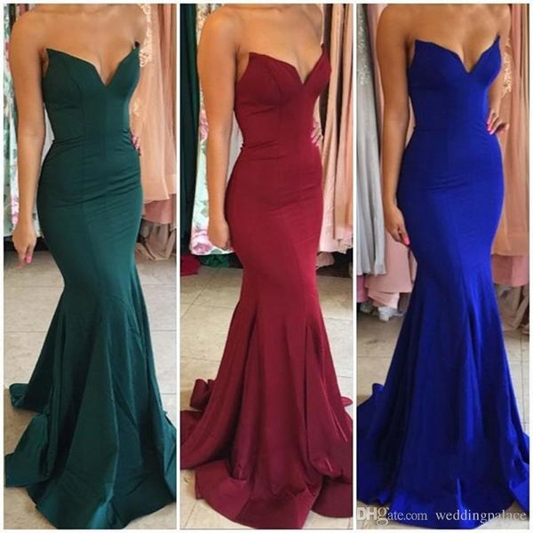 

dark green burgundy royal blue simple mermaid prom dresses long sweetheart floor length formal dresses evening wear vestidos de fiesta, Black