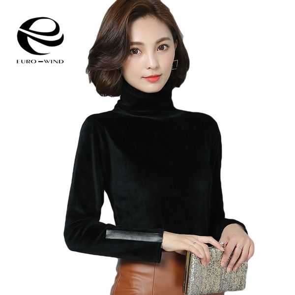 

winter velvet turtleneck t-shirt women 2017 autumn long sleeve velvet fashion slim full sleeve women t shirt plus size 3xl, White