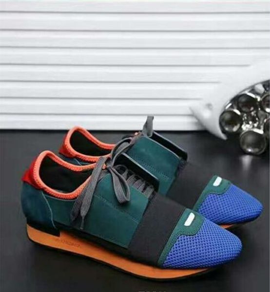 

Name Brand Patchwork Man Woman Lace-up Trainer Casual Shoes Fashion Luxury Nude Mixed Colors Low Top zapatos Mujer Race Runner