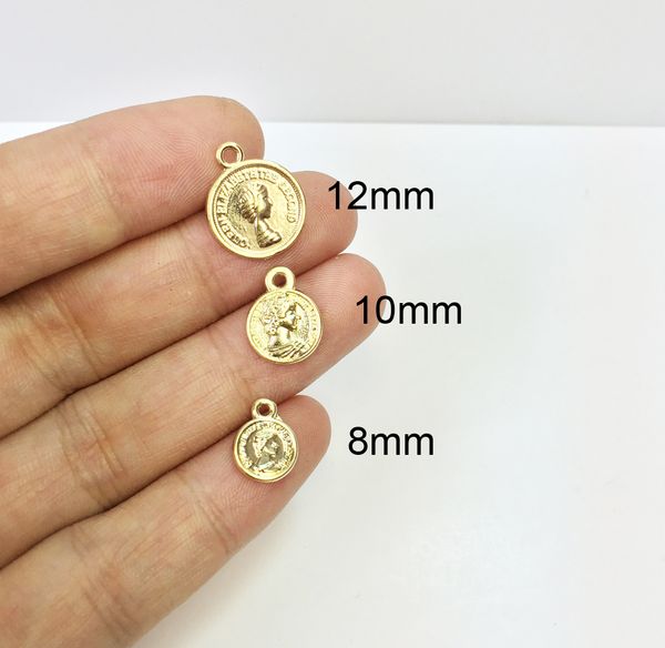 

eruifa 20pcs popular 10mm dangling coin wholesell necklace,earring bracelet jewelry diy handmade 2 colors, Bronze;silver