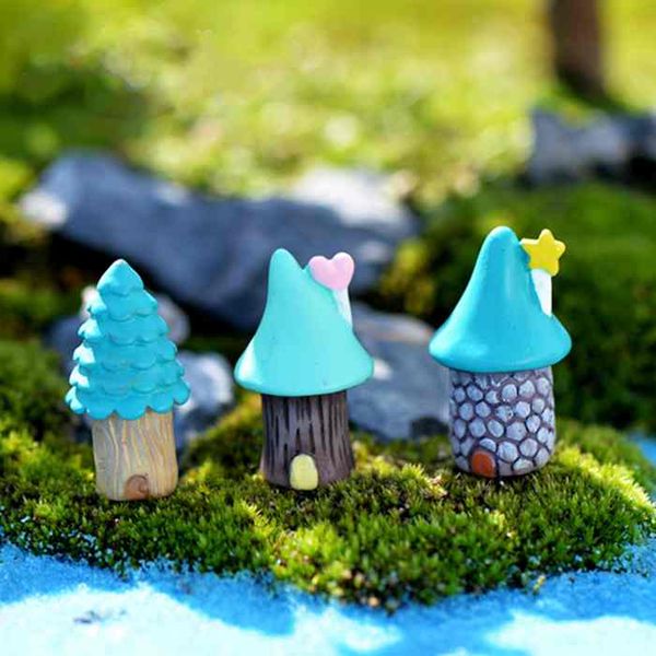 

miniature cartoon tree house bonsai accessories ecological bottle diy material moss terrarium micro landscape ornaments fairy garden desktop