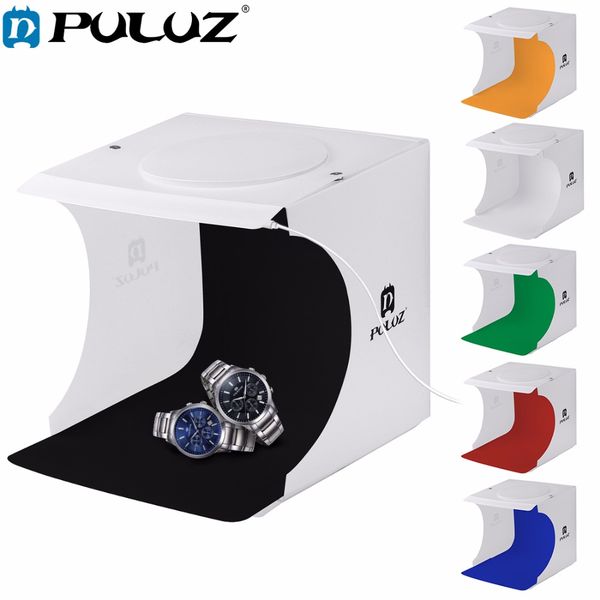 

PULUZ 20 * 20см 8 Mini Folding Студия Диффузный софтбокс Lightbox с LED Light Black White Background Фотография P
