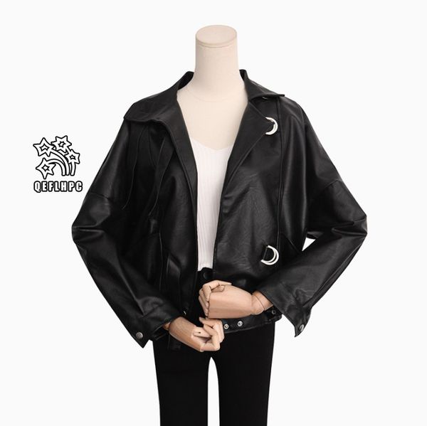 

2018 autumn winter women jacket fashion casual jacket youth jacket loose coat jackets women outerwear &coats lapel neck long sleeve af5377, Black;brown