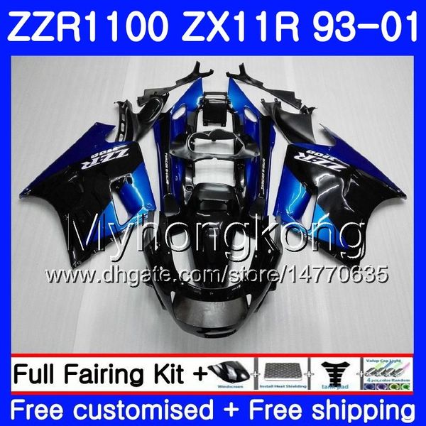 Körper für KAWASAKI ZX 11R ZX11R 93 94 95 96 97 206HM.0 ZZR 1100 ZX11 R ZZR1100 ZX-11R 1993 1994 1995 1996 1997 Verkleidungen Fabrik blau