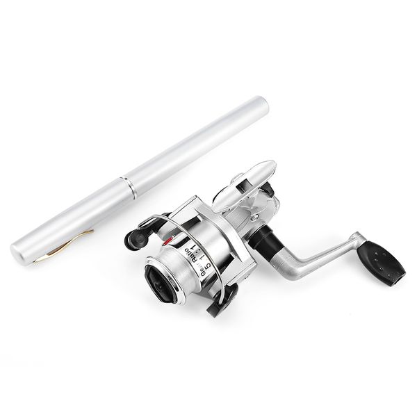 

portable mini aluminum baitcasting pocket pen shape fish rod fishing reel