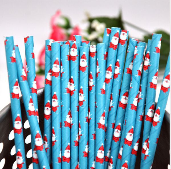 

бумага соломы творческие одноразовые рождественские украшения партии пить молоко сок зеленая бумага соломы 125 шт. / лот