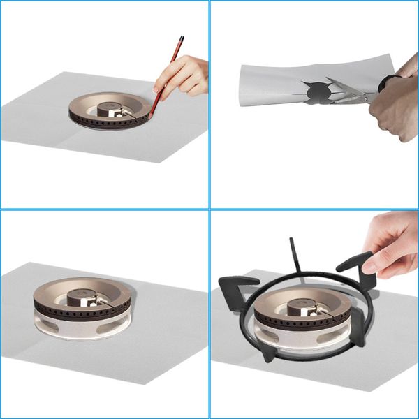 2020 Reusable Aluminum Foil Gas Stove Burner Cover Protector