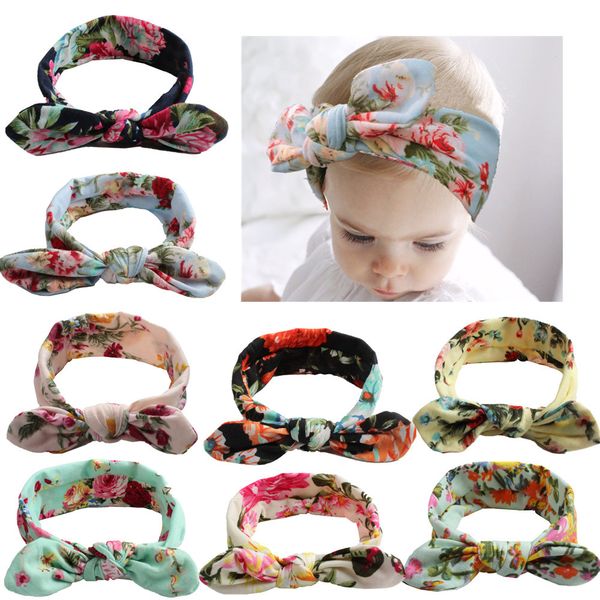 Children Cotton Print Floral Cross Knot Hair Band Baby Girl Diy