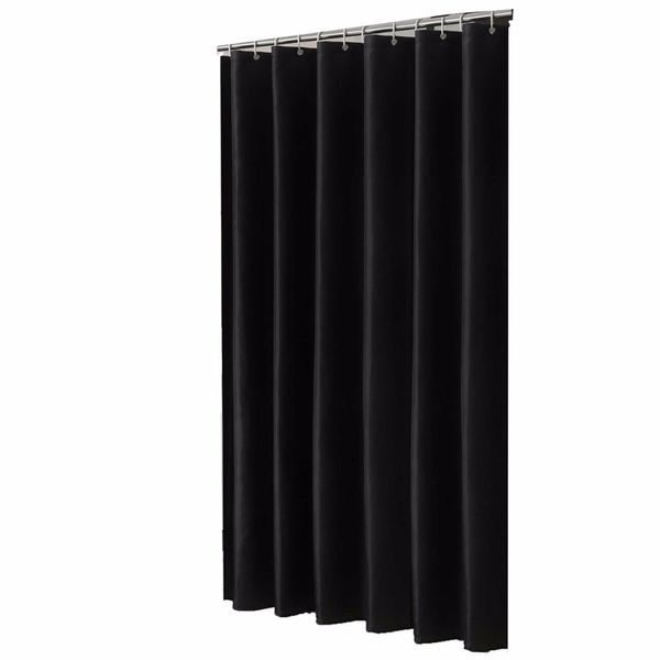 

solid black designer mildew-water repellent fabric shower curtain liner bathroom polyester waterproof home window curtains