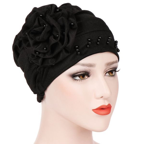 

#4022d winter women india hat muslim ruffle cancer chemo hat beanie scarf turban head wrap cap bonnet headdresses, Blue;gray
