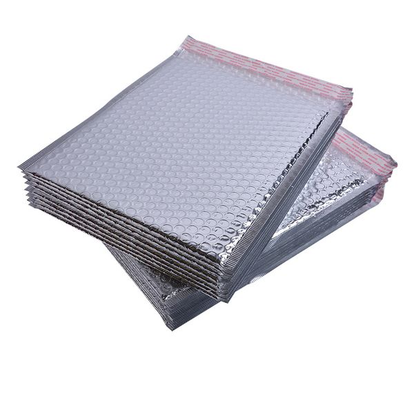 

50 шт. / лот серебряная фольга конверт пузырь мешок почты мешки упаковка pe пузырь сумки внешний алюминиевая фольга серебряный подарок упако