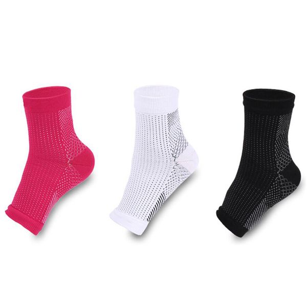 

new outdoor sport socks cycling running ankle support protector anti fatigue compression foot angel sleeve basketball brace sock, Black