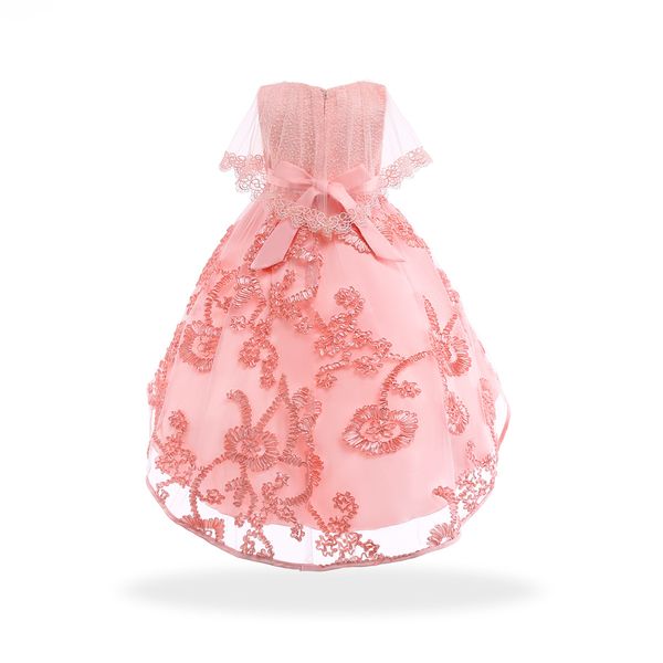 

kids dress pink baby girl dress 2018 summer 100% tulle bow knot sashes dresses for kids clothing baby girl flower girls mc1672, Red;yellow