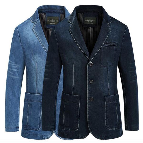 

2018 new men's denim blazer denim jacket men blazer masculino casual jeans suit jacket, White;black