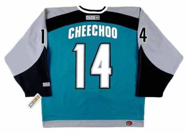 

jonathan cheechoo san jose sharks 2006 ccm turn back home hockey jersey all stitched quality any name any number, Black;red