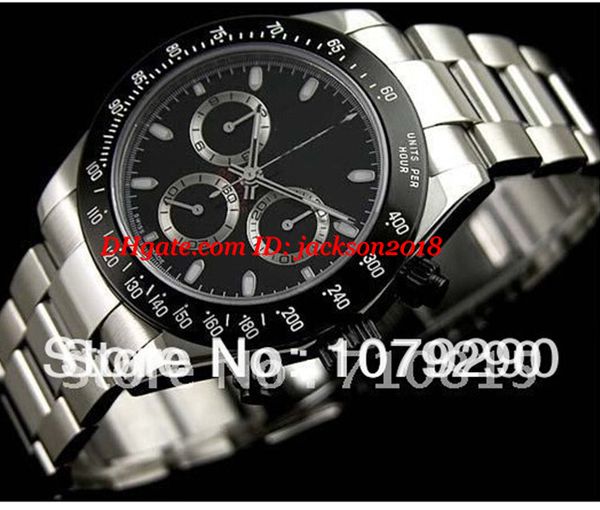 

luxury watches wristwatch eta 7750 movement 116520 black dial automatic chronograph mens men's watch watches