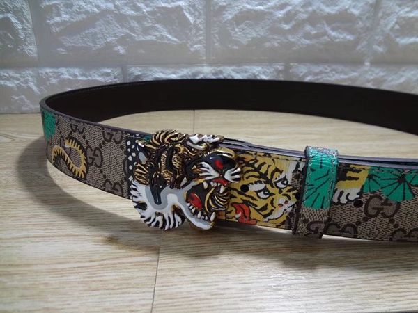 

black luxury ceinture designer belts fashion tiger animal pattern buckle belt mens womens belt for gift wholesale, Black;brown