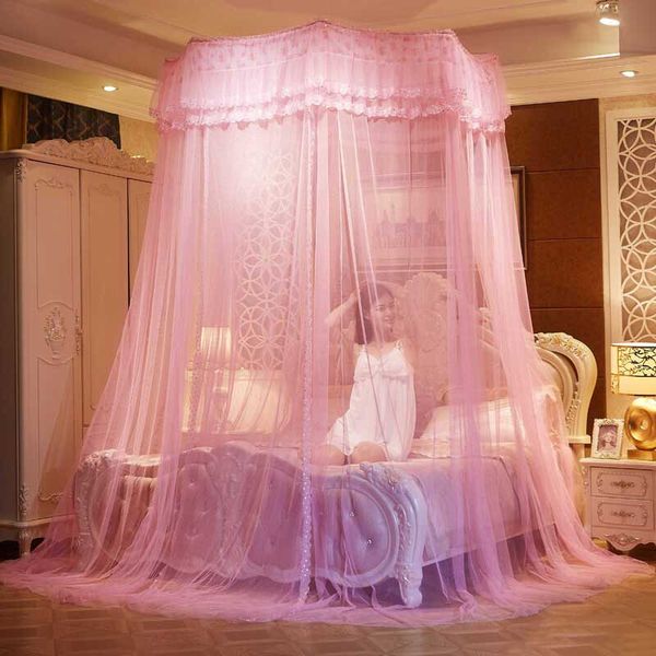 Large Space Romantic Hung Dome Mosquito Net For Double Bed Hanging Anti Insert Bed Mesh Tent Adults Kids Canopy Princess Bed Curtain Klamboe