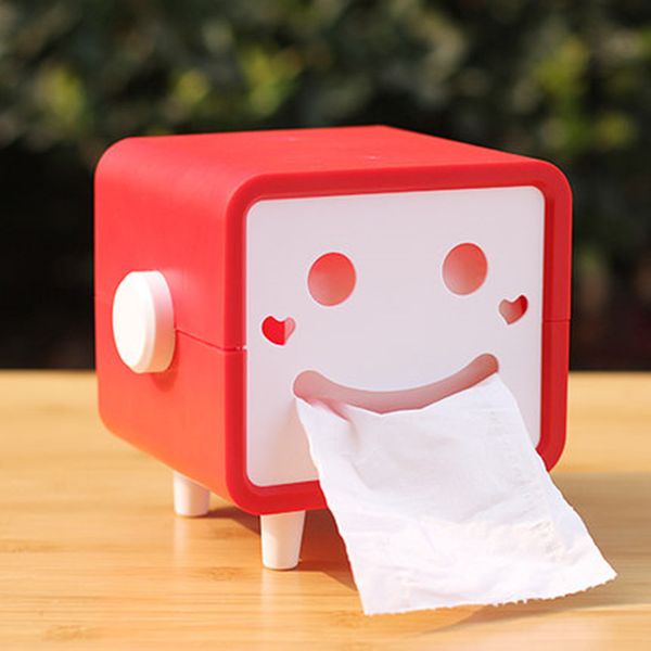 

new arrival cute practical paper towel storage box,plastic home decorated tissue boxes