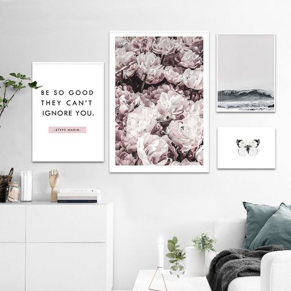 

scandinavian flower ocean wall art canvas painting landscape nordic posters and prints decorative picture modern home decoration