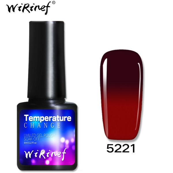 

wirinef acrylic nail glue chameleon temperature color changing nail polish thermal color long lasting gel varnish paints, Red;pink