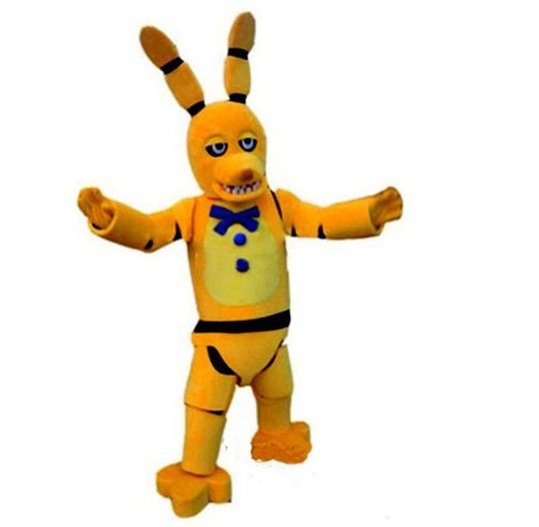 2019 Heißer Verkauf Five Nights at Freddy's FNAF Toy Creepy Yellow Bunny Maskottchen Cartoon Weihnachtskleidung