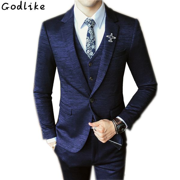 

arrival custom made navy blue tailcoat men suit set dress slim wedding suits mens gray groom tuxedos( jacket+pants+vest, White;black