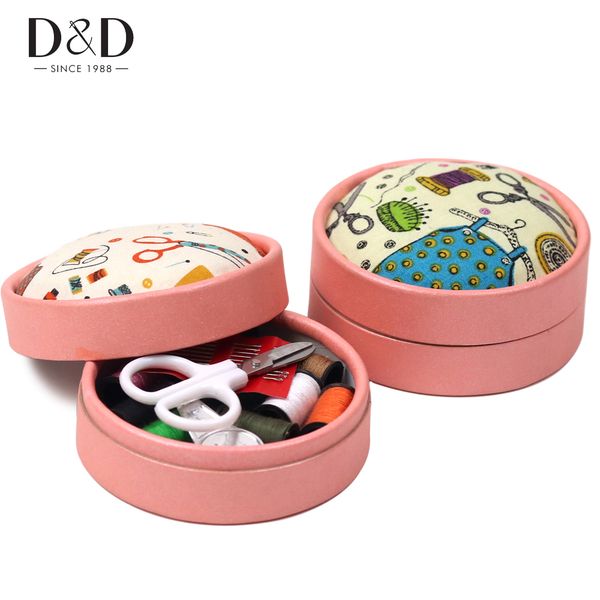 

portable home travel sewing kits box sewing pattern fabric pincushion needle threads scissors tools accessories, Black
