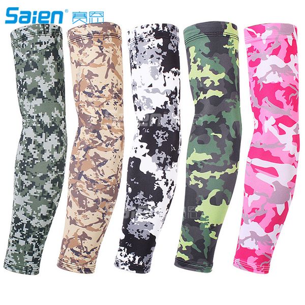

arm sleeves camo camouflage uv protection compression cooling for cycling golf basketball running and other sports, Black