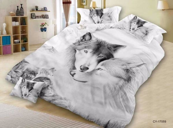 

wolf /lions / tigers /cute kittens bedding set animal series of home textiles 3d rose flat bedspread duvet cover jogo de cama
