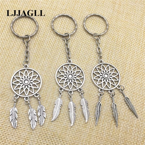 

dream catcher charms 3pcs diy custom keyrings feather charms dream catcher jewelry key chains couples boyfriend birth gift, Silver