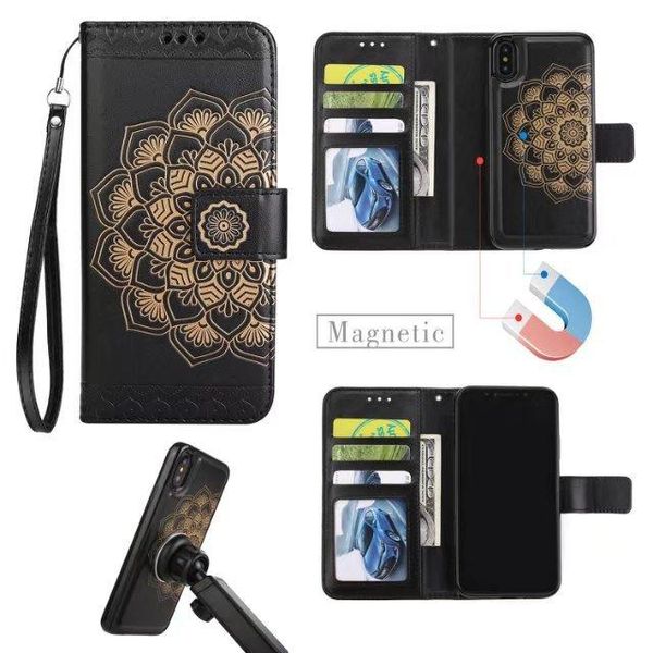 

promotion retro wallet leather pouch case for iphone 7 8 x detachable magnetic card p tpu 2 in 1 hybrid skin cover luxury
