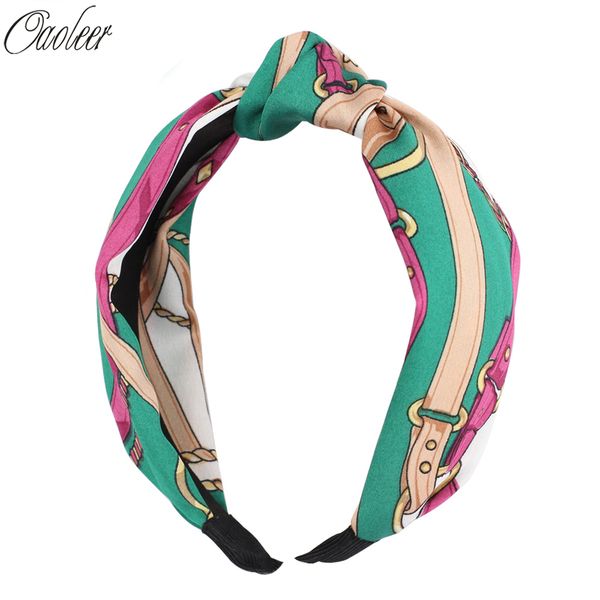 

fashion women print knot turban headband vintage elastic hairband chiffon cross headbands girls headwrap hair accessories