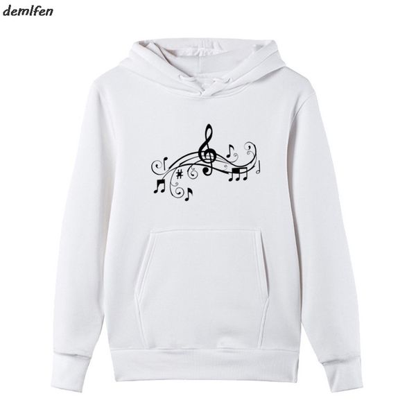 

funny art music notes design hoodie hipster printed cool men's hoody fleece sweatshirt birthday gift jacket, Black