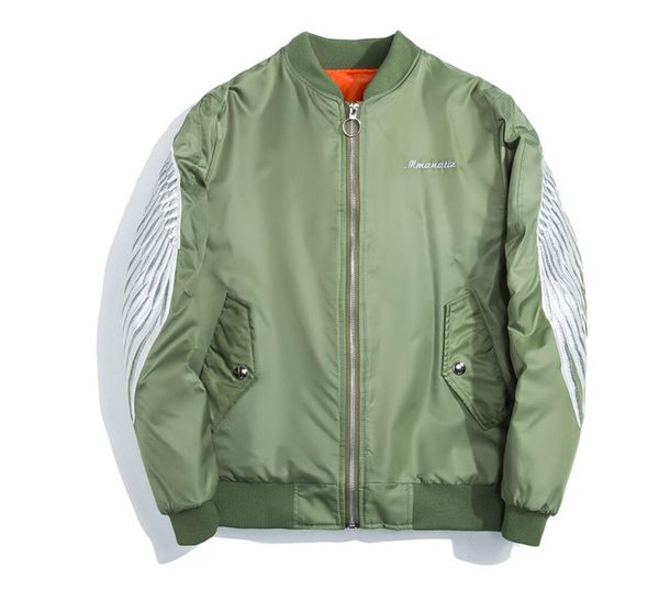 

дропшиппинг 2018 новая весна красный хлопок мягкий высокая улица крыло вышивка куртка мужчины, Black;brown