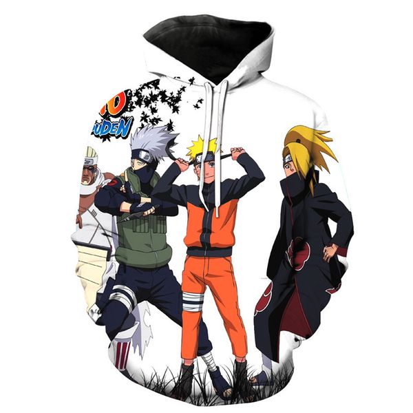 

новые мужчины / женщины мода классический аниме наруто последний harajuku стиль 3d смешно печатных crewneck толстовка мода повседневная 3d т, Black