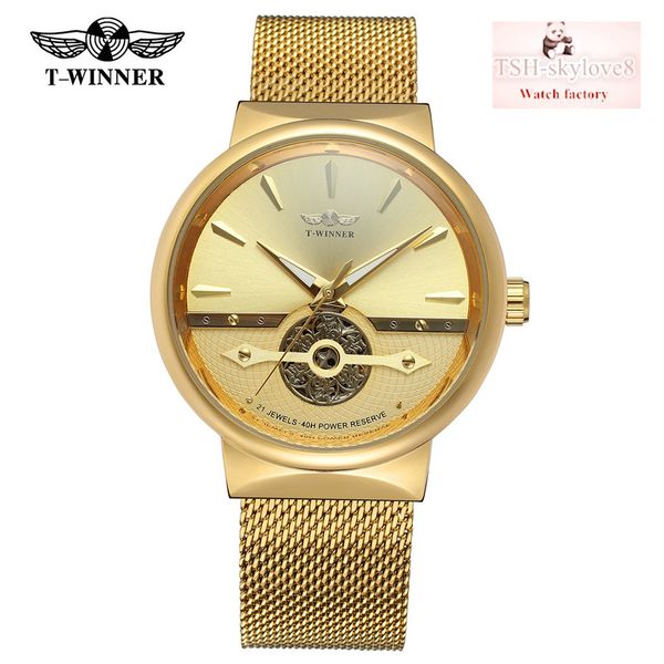 

winner brand new fashion men's automatic mechanical form hollow network with a classic watch fashion watch party gifts, Slivery;brown