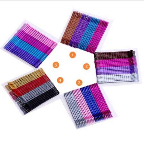 

justbuy 24pcs hair clip for hair clips styling accessories wavy hairpins metal barrettes color bobby pins for women girls 5cm, Black;brown