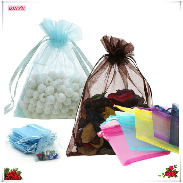 

50pcs 10x15cm organza bags wedding candy bag jewelry pouches packaging organza souvenir party favor candy 6zsh314